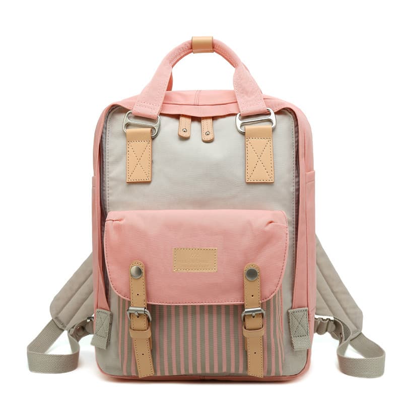NX Donut Versão Donut Mochila de Viagem Listrada Feminina Casual Leve 819 Mochila para Computador