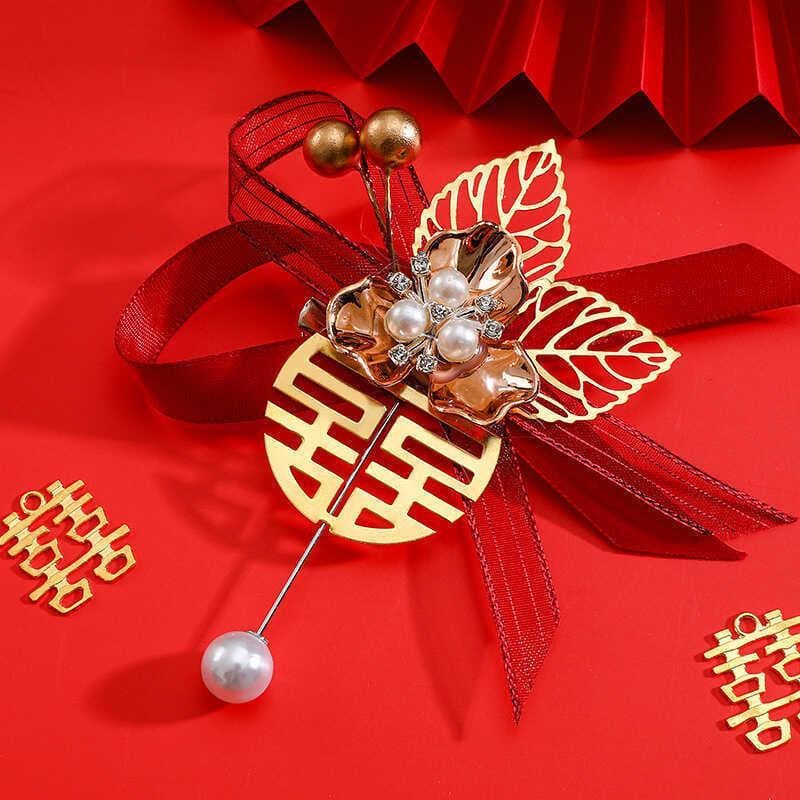 Broche de casamento família conjunto completo flor Nude sem palavras empresa celebração abertura reunião anual VIP bem-v
