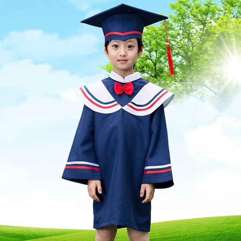 Novo uniforme de solteiro do jardim de infância, uniforme de médico infantil, chapéu de formatura, roupas fotográficas,