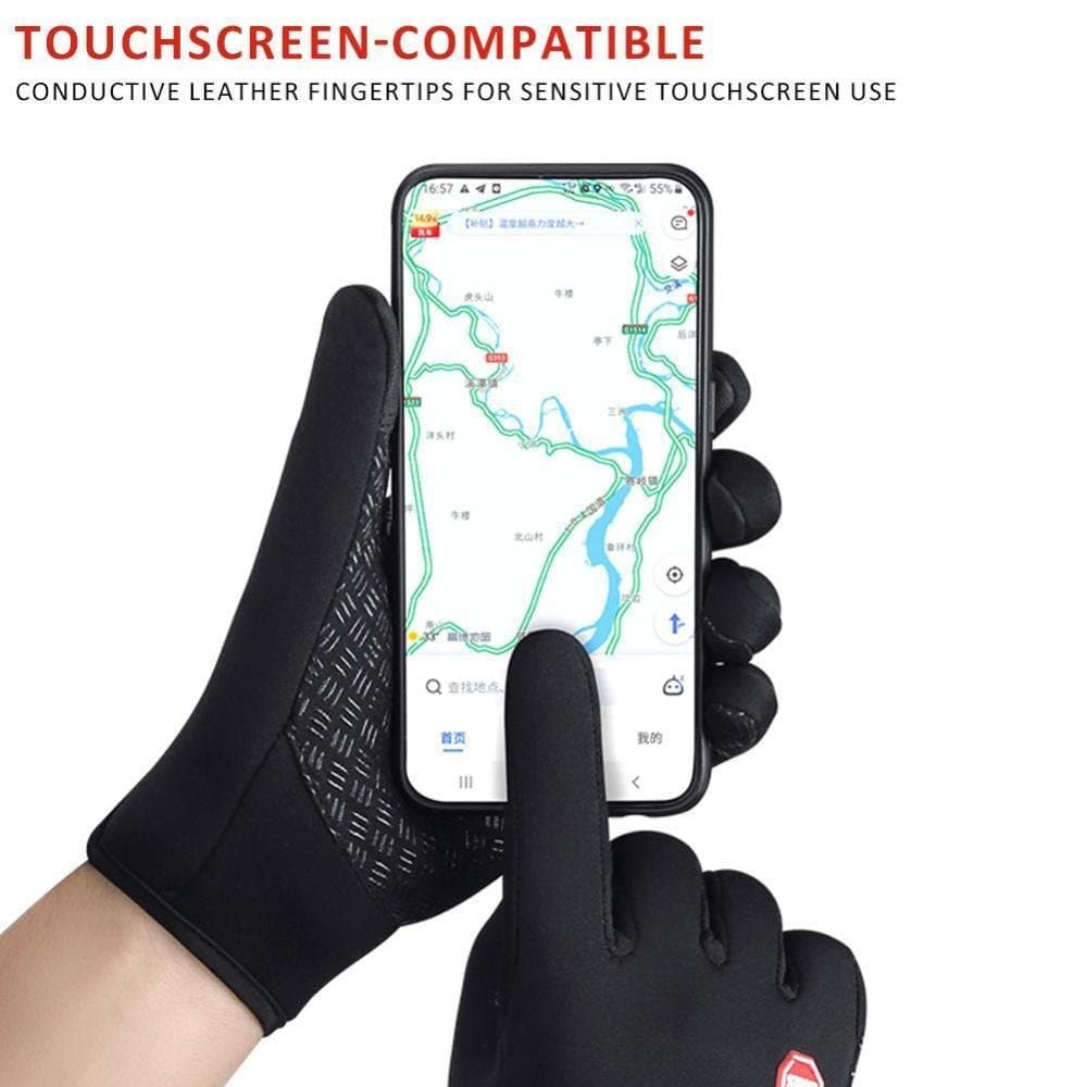 Luvas De Inverno TKEY Para Homens E Mulheres , Camada Dupla , Forro Térmico , À Prova De Vento D'água , Antiderrapante ,