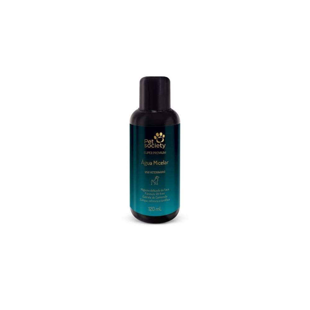 Água Micelar Limpeza Face Focinho Cães Gatos Super Premium 120mL Oil Free