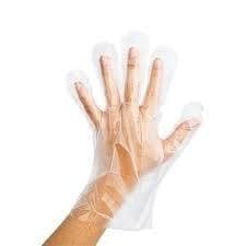 LUVA PLASTICA TRANSPARENTE TAMANHO UNICO - DESCARTAVEL C/100 UNIDADES