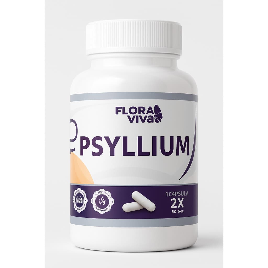 Flora Viva - Psyllium 60 Cápsulas – Fibra Natural, Bem-Estar Digestivo