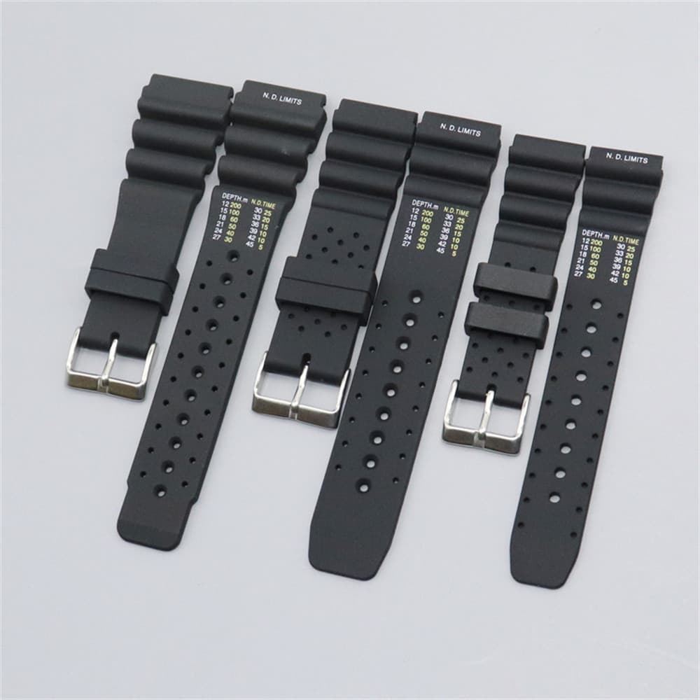 Pulseira De silicone De 20mm 22mm 24mm Para Seiko Mergulhador Com Anel De Aço Acessórios De