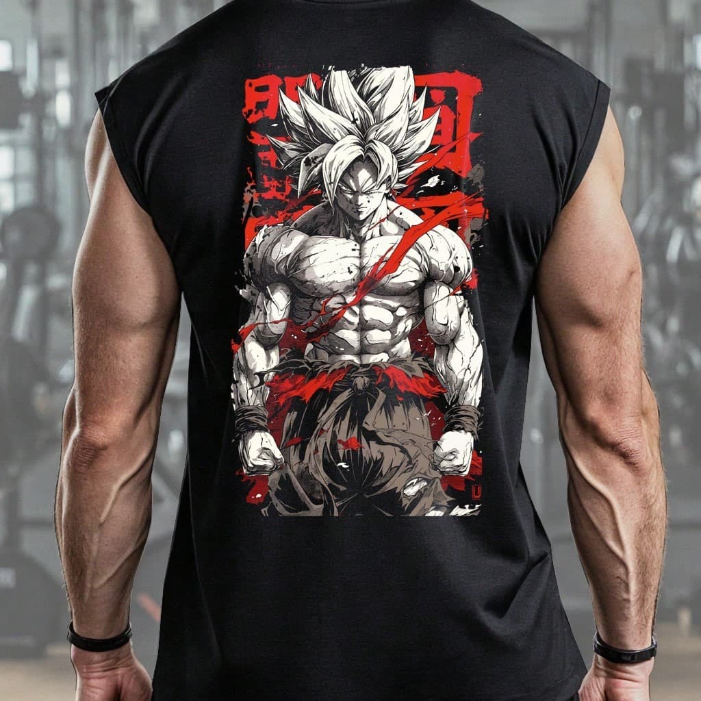 Camiseta regata machao oversized masculino Dbz Goku anime Graphic Tee Longline Off Concept