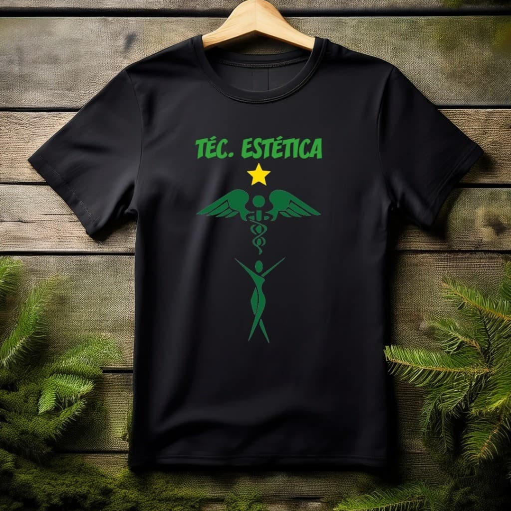Camiseta camisa básica  100% algodão Estampada  Curso de TÉCNICO EM ESTÉTICA PROFISSÃO ESTETICISTA.