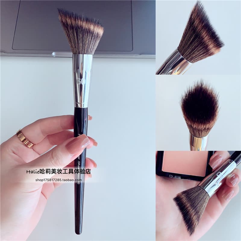 HALIE pincel de cor de ponto de cabelo Super macio, pincel de contorno oblíquo, pincel de silhueta, fofo, grande, Blush,