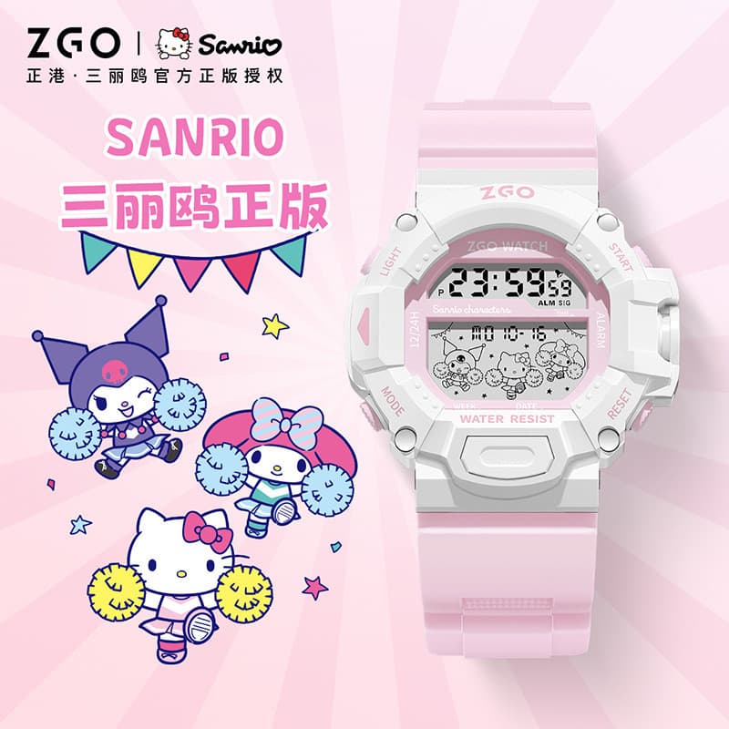 ZGOx Sanrio Relógio Eletrônico Feminino Estudante Junior High School Girl Relógio Esportivo de Alto Valor À Prova D 'Águ