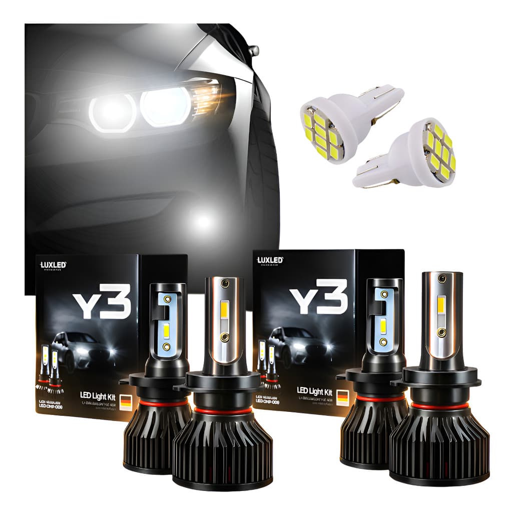 Kit Lampada Led Farol Carro H7 Farol Baixo H1 Alto Ultra 22000 Lumens