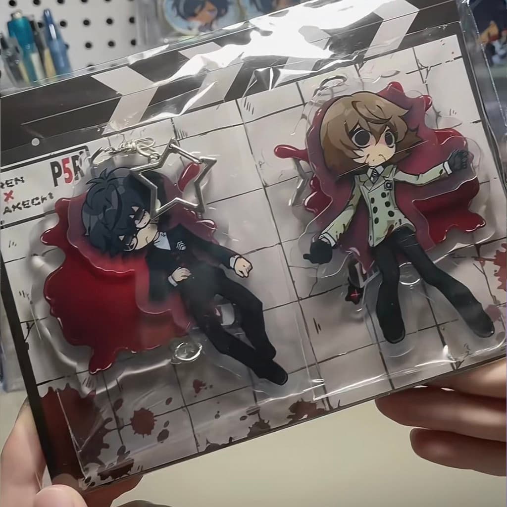 Coringa Anime Chaveiro Feminino Persona 5 Para Homens Acrílico Carro Festa Pingente Japão Cos Meninas Presente