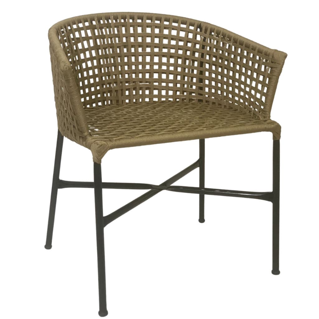 Poltrona Florença Corda Náutica Luxo Cadeira Decorativa Moderna para Sala Varanda ou Área Gourmet