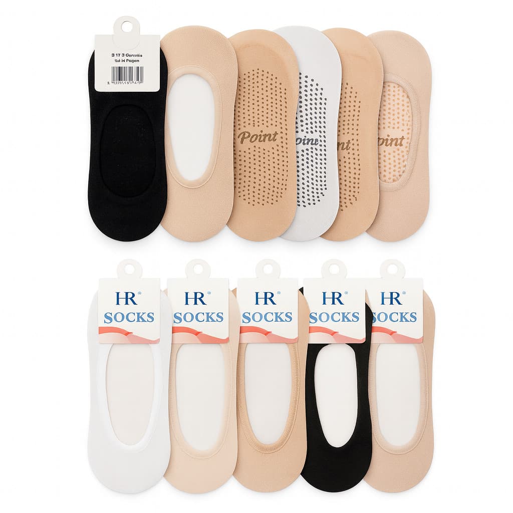 Kit de Meias Sapatilha Fina Invisível Feminina Alta Qualidade 35/40