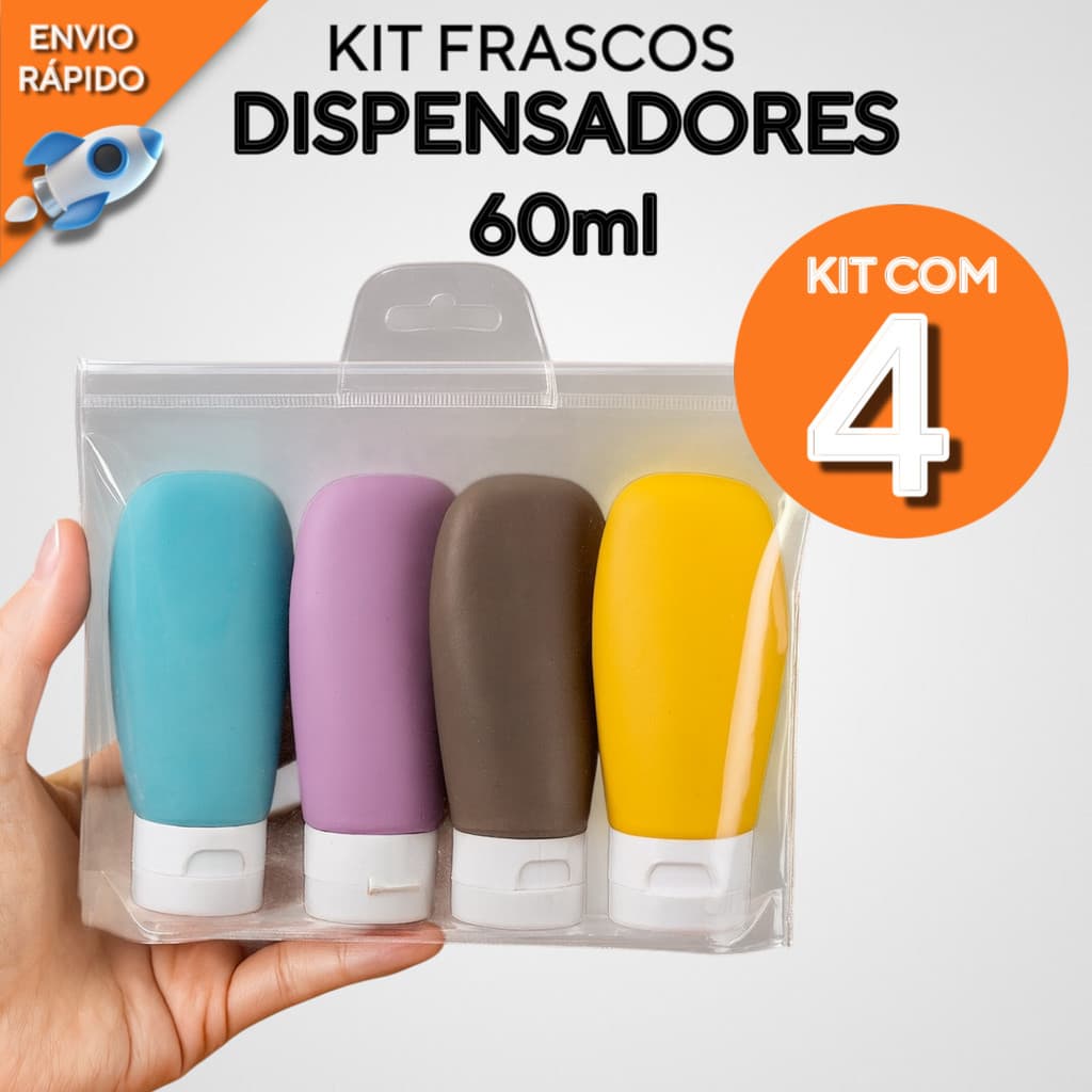 Kit Frasco Recarregável De 4pcs De Shampoo Essência Portátil Gel Ducha Pode Transportar Recipientes