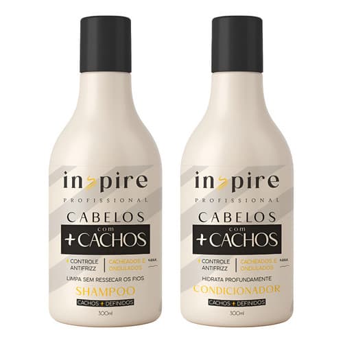 Kit Cachos Shampoo E Condicionador Para Cebelos Cacheados Linha +Cachos Inspire Profissional 300ml