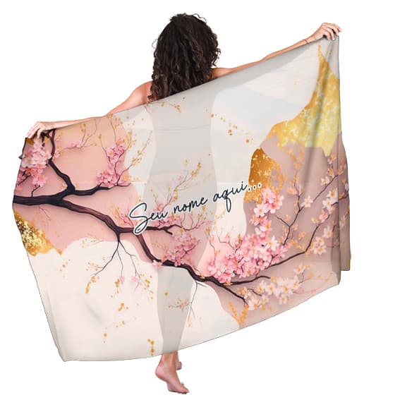 Canga Saida de Praia com nome personalizado 90x140cm