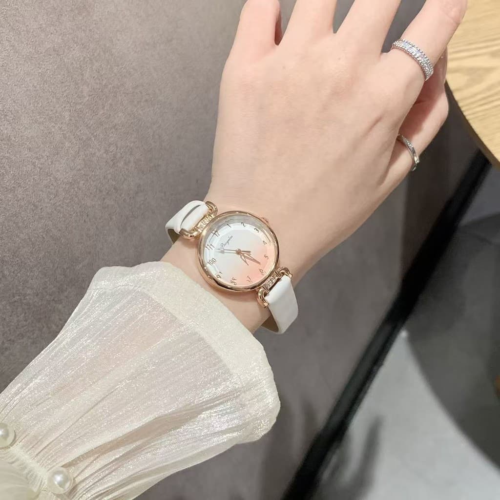 Relógio de cor gradiente menina high-End presente luz luxo menina japonesa fresco estilo All-Match clareamento de alta a