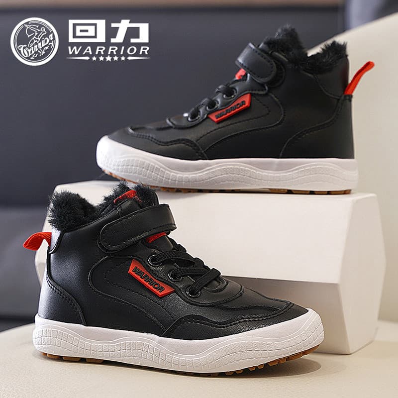 Puxar para trás sapatos infantis sapatos de dois algodão 2025 inverno novo estilo meninos velo-velo engrossado sapatos e