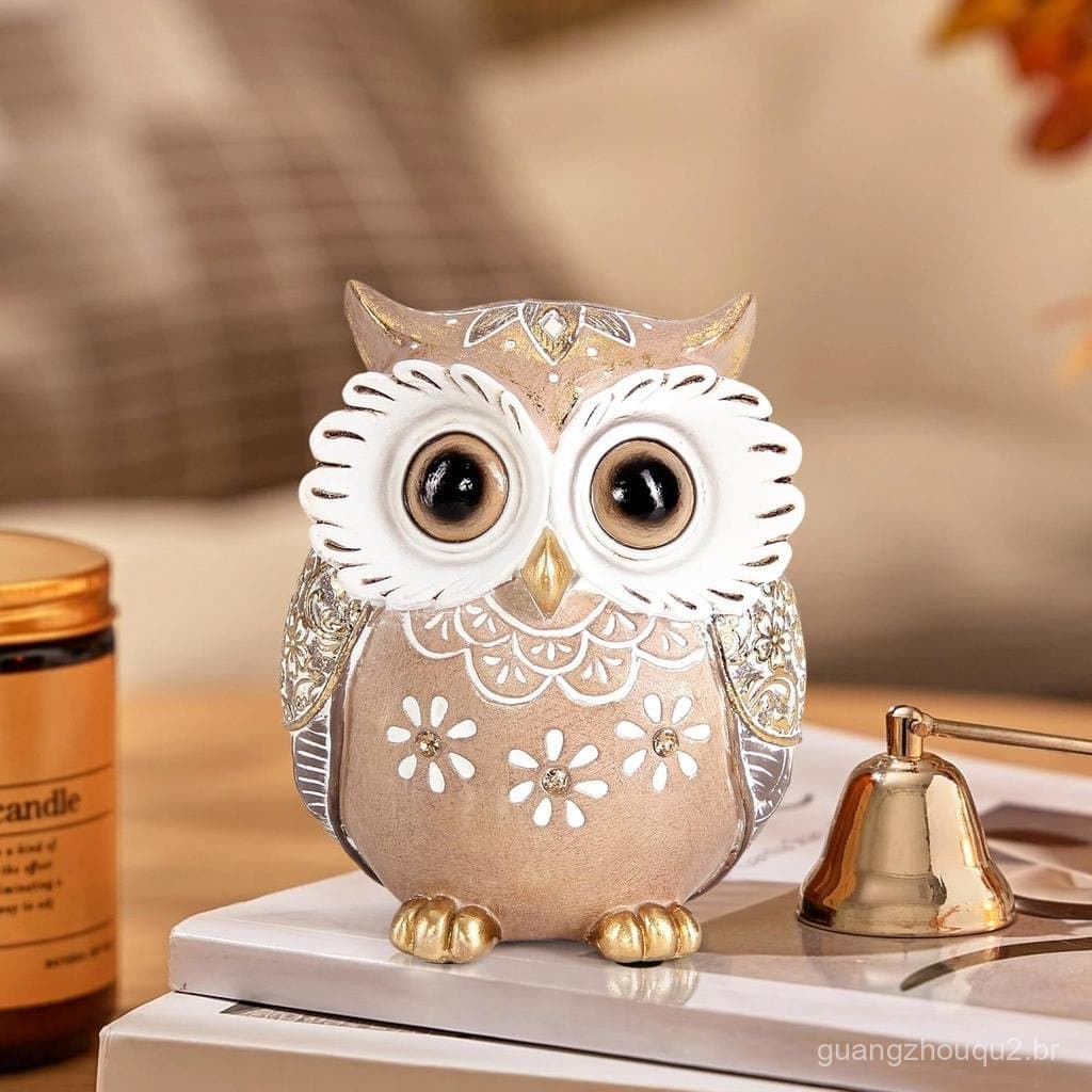 Figurinha de Coruja Leekung para Decoração de Casa, Estátuas e Esculturas de Coruja para Decoração de Prateleiras, Decor