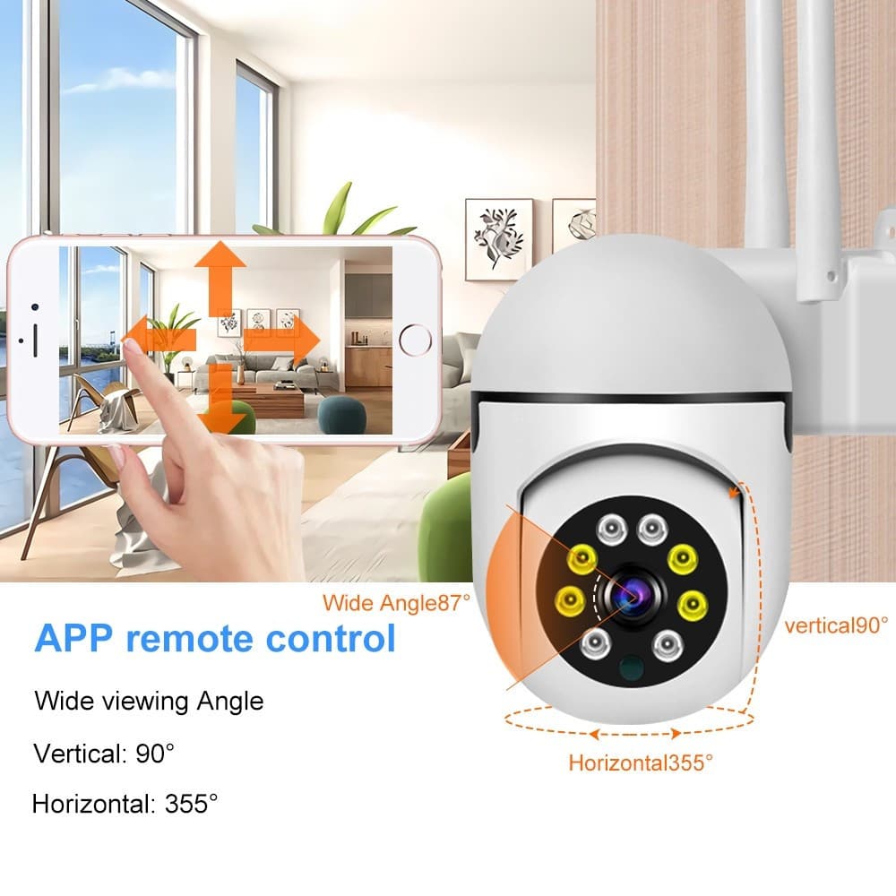Câmera De Segurança IP Infravermelha À Prova D'água Alarme De Rede Sem Fio Full HD V360 PRO