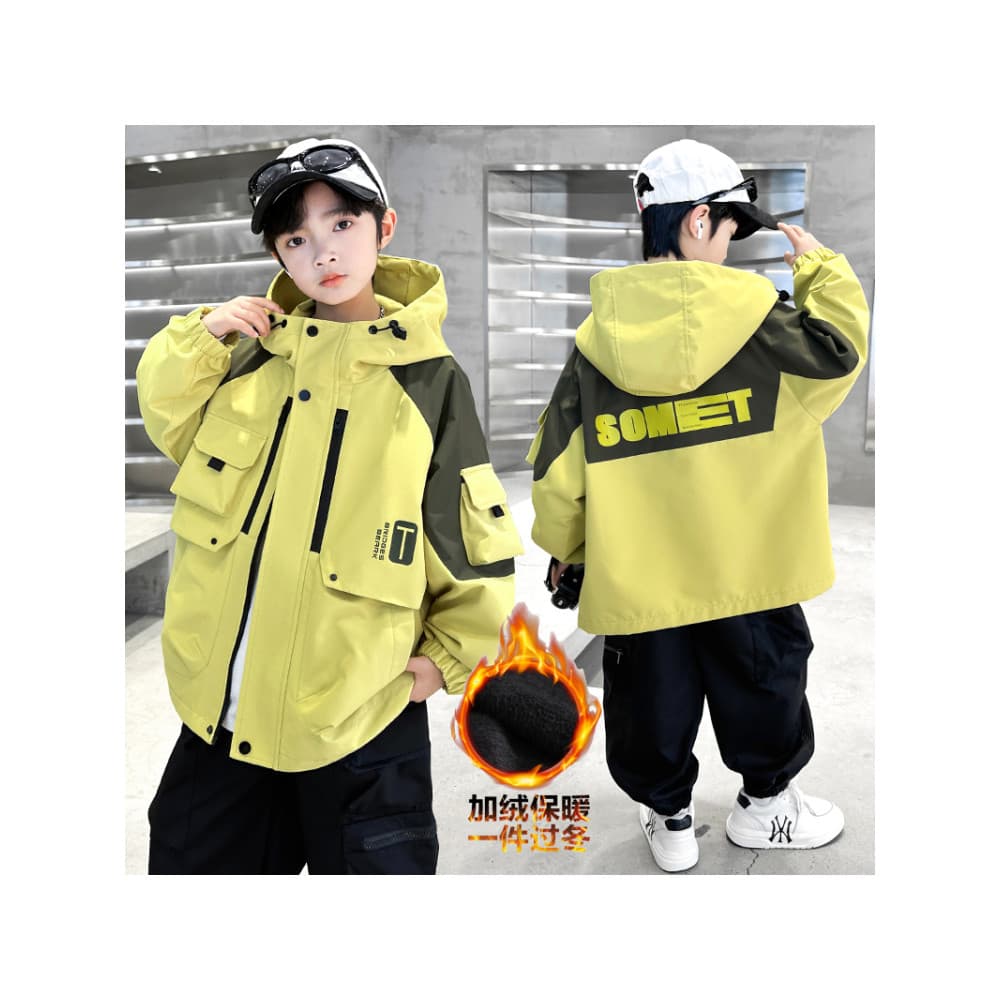 Meninos roupas de inverno forro de lã engrossado Parka superando jaqueta acolchoada de algodão 2026 novo estilo quente c