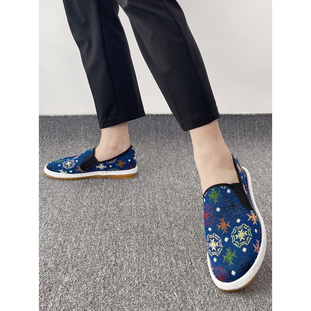 Verão novo estilo velho pequim sapatos de pano masculino sola macia respirável um Pedal resistente ao desgaste tendão de
