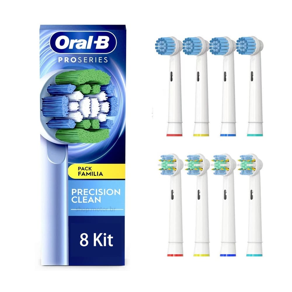 Kit com 8 Cabeças de Escova de Dentes Elétrica Oral-B EB30 para Limpeza Profunda Tripla 2D, 3D, D12, D16 IVGH
