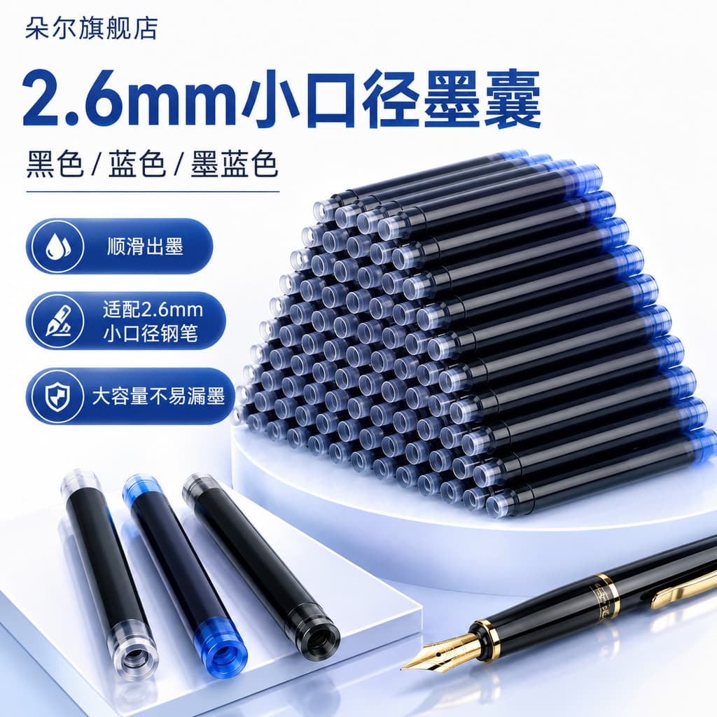 Caneta tinteiro saco de tinta 2.6mm pequeno calibre Universal herói imortal Metal caneta tinteiro forro de tinta azul pu