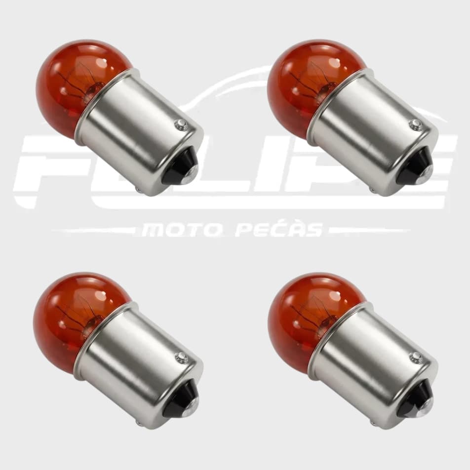 Kit 4 Lâmpadas Amarela de Seta Pisca YBR CG TITAN 150 160 FAN START
