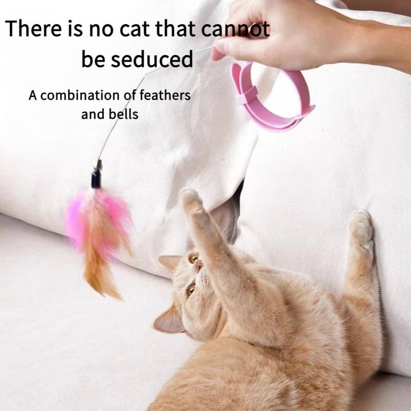 Coleira de brinquedo para pets, bastão de provocação para gatos, faixa para brinquedos de gato