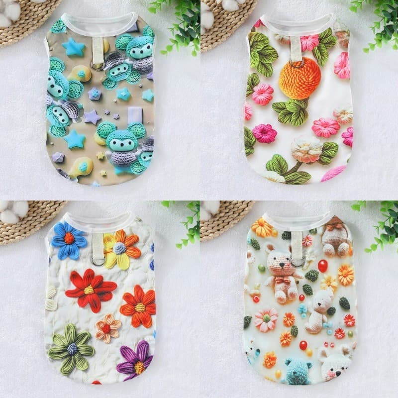Colete Fofo Para Cachorro Com Impressão 3D , Camiseta Macia Animais De Estimação , Roupas Cães Pequenos , Médios E Grand