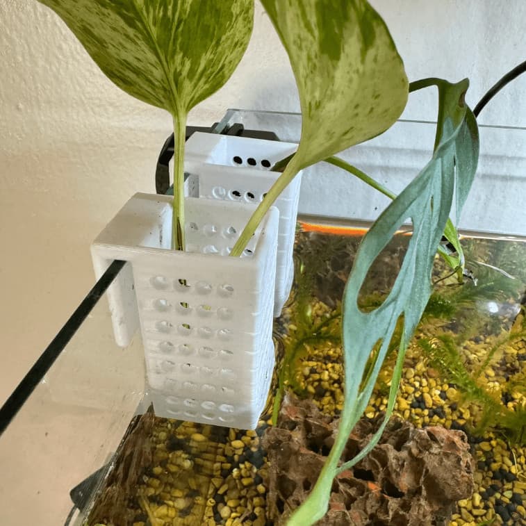 Suporte Cesto para Plantas de Aquário Vaso Flutuante Organizador Substrato Raíz Decoração - Versão Maior