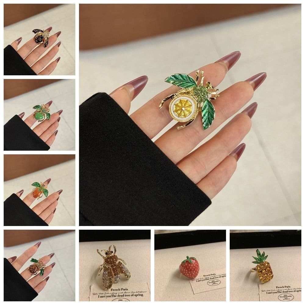 Anel De Óleo Para Gotejamento De Insetos KENTONSD , Geométrico De Frutas Esmaltado De Morango Esmalte Robusto De Abelha