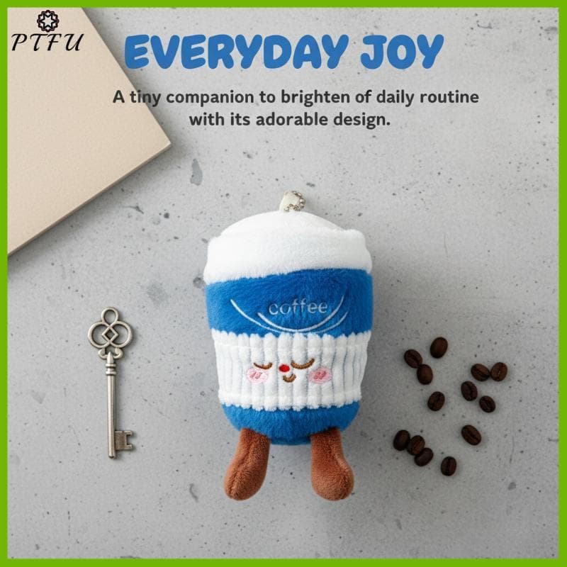 PTFU > Chaveiro De Pelúcia Com Copo De Café Fofo Para Bapa Criativo Desenho Animado Pingente Porta-Chaves Macio Meninas