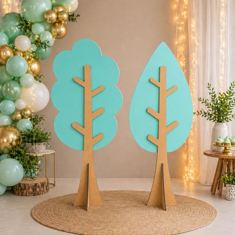 Kit 2 Árvores para Painel de Festa em MDF DECORADO–Decoração Fácil e Charmosa para Eventos e Festas