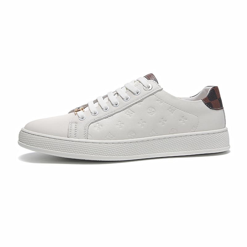Tênis masculino de couro genuíno sapatos casuais versão coreana All-Match novo estilo masculino baixo-Top sapatos branco