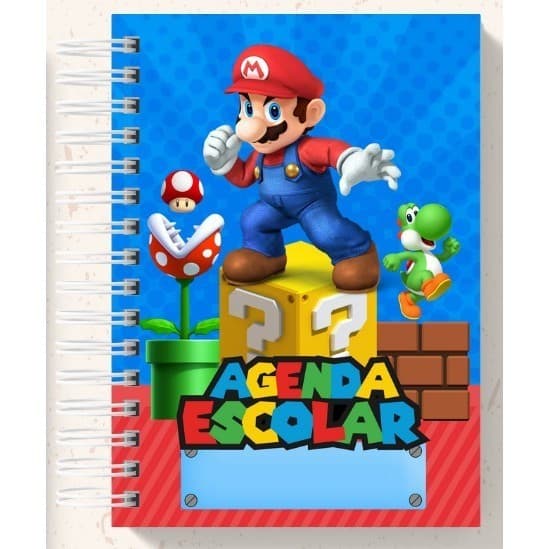 Agenda Escolar Super Mario 2027 Personalizada C/NOME