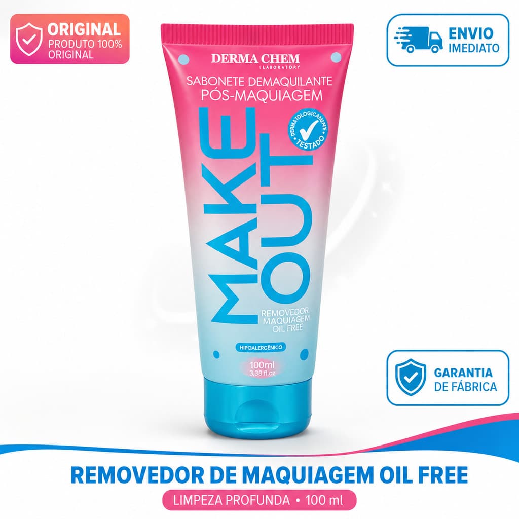 Dermachem Make Out Removedor de Maquiagem 100ml Oil Free Demaquilante Facial Original Limpeza Profunda