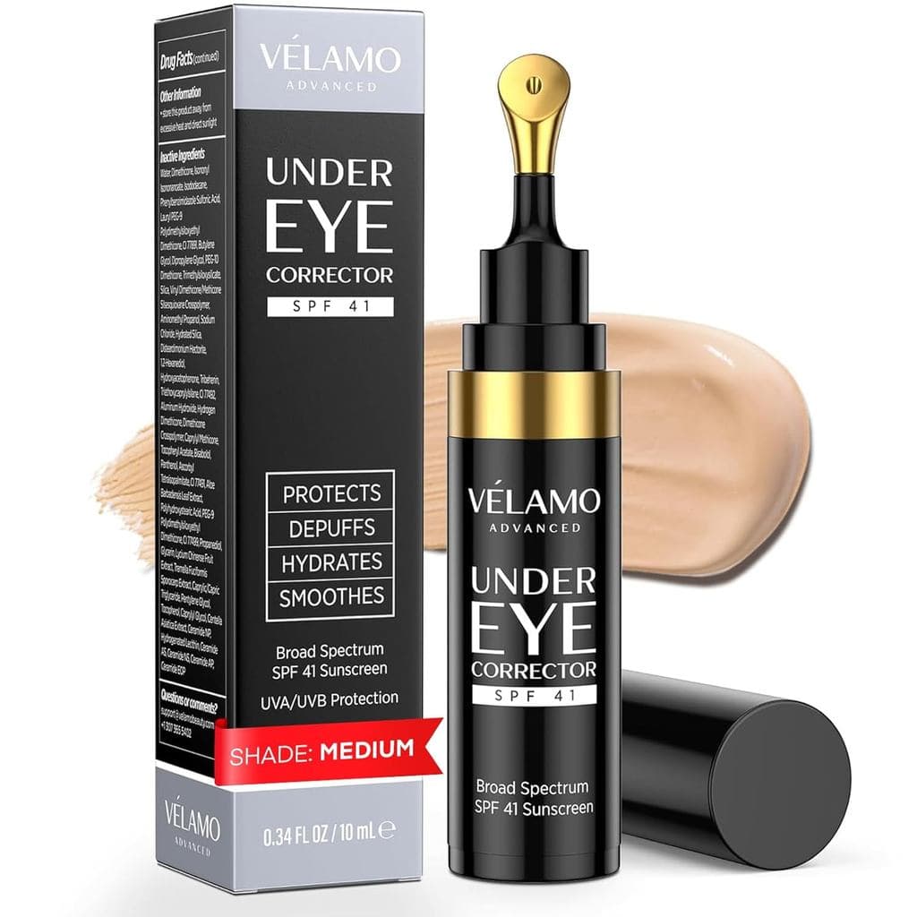 VELAMO ADVANCED Luminous Eye Corrector SPF 41: Corretor de Cor para a Área dos Olhos para Olheiras, Linhas Finas e Incha