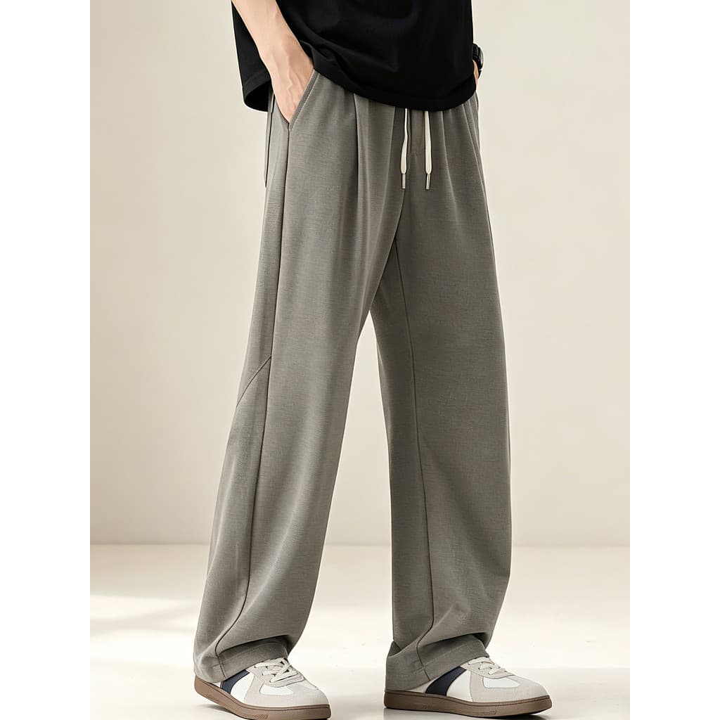 Americano simples em linha reta calças casuais dos homens 2026 verão novo estilo solto cordão tamanho grande Drape malha
