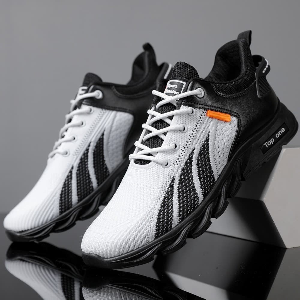 Sapatos masculinos de tecido voador sapatos esportivos novo estilo confortável respirável sapatos casuais masculinos lev