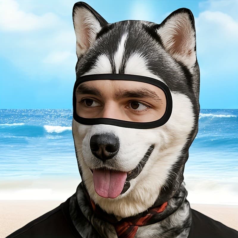 Máscara Facial 3D de Inverno com Orelhas de Gato, Respirável e Leve, em Forma de Animal, Adequada para Motociclismo, Cic