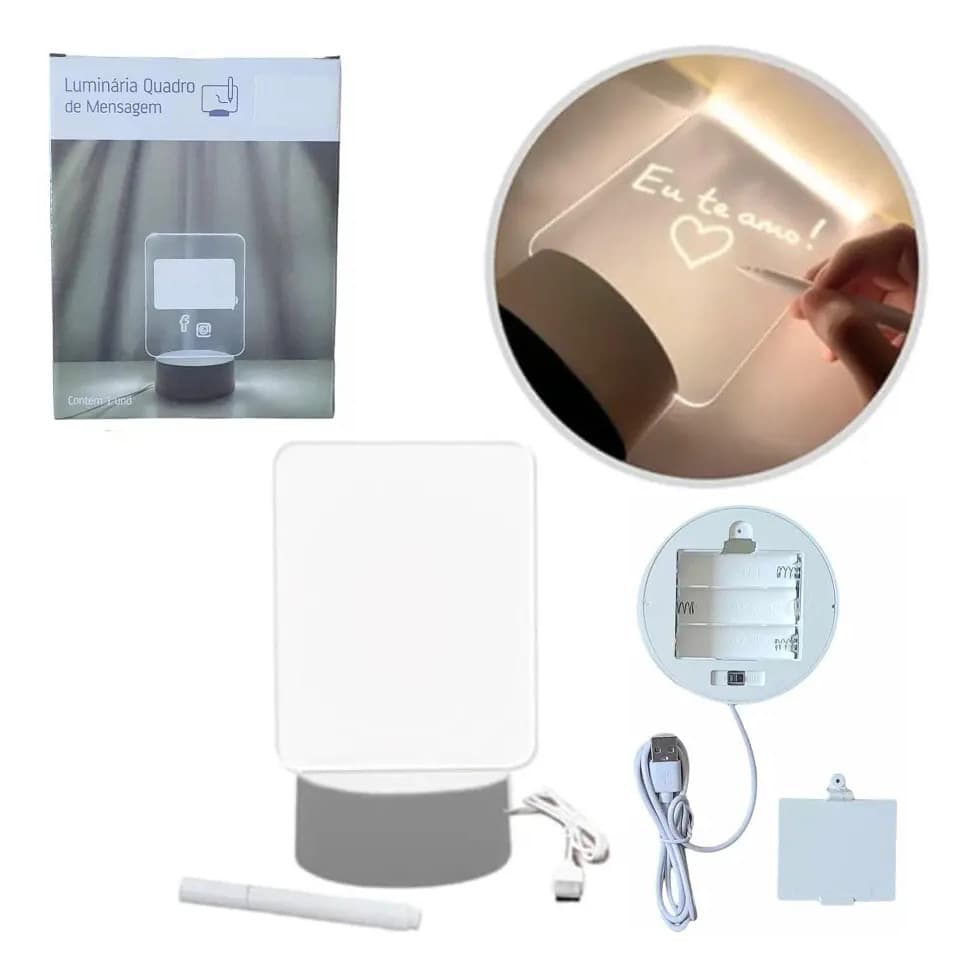 Luminária De Mesa Branca Acrílico novo sec 127/220v