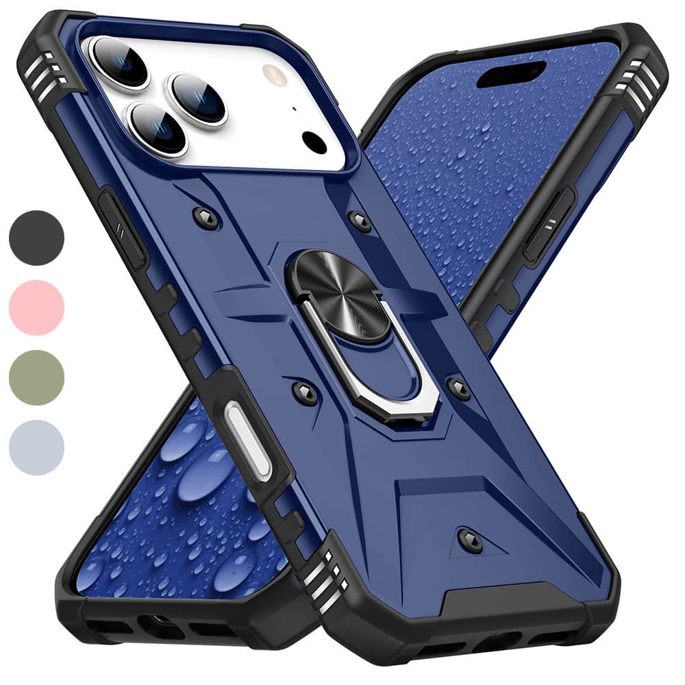 Suporte De Anel De Metal 360 Kickstand De Nível Militar À Prova De Choque Caso Protetor Para iPhone 17 Pro max Air 16 17