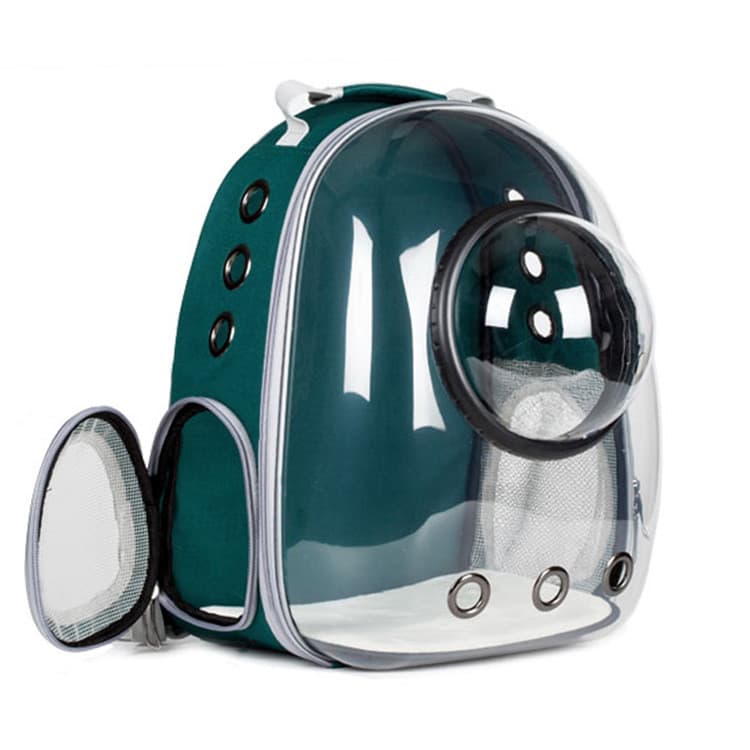 Mochila totalmente transparente para animais de estimação, mochila portátil para viagem, cápsula espacial para cães e ga