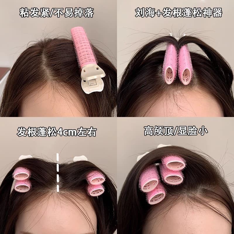 Cabeça raiz do cabelo fofo ferramenta útil alta crânio testa franja de ar tubo de ondulação estilo de cabelo sem costura