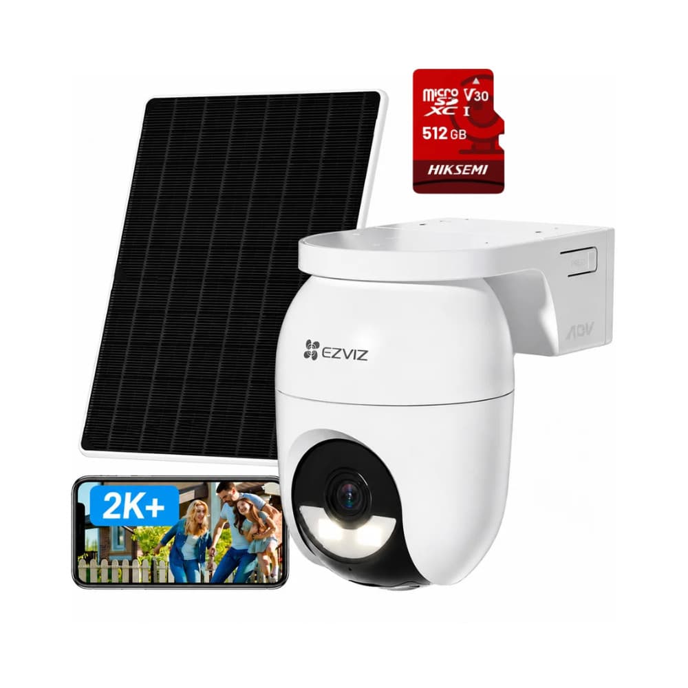 Kit Câmera Ezviz Cb8 Lite Wifi 2k + Painel 5W + Cartão 512gb