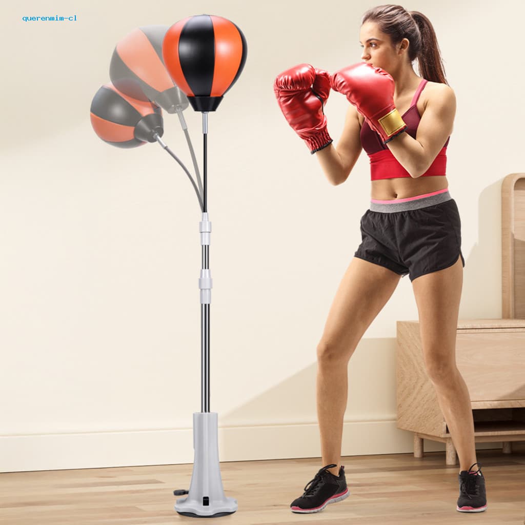 Standing Punching Bag Reflexes Training Equipment Adjustable Boxing Reaction Speed Ball with Stand – Indoor for Kids A