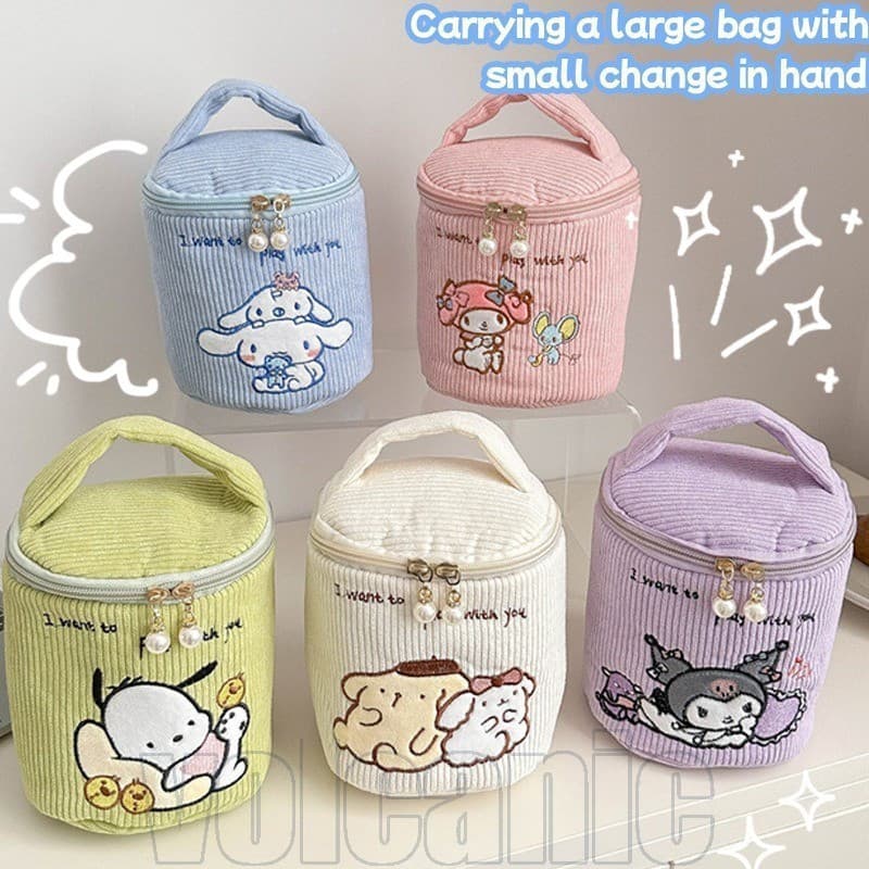Bolsa De Armazenamento De Cosméticos Kawaii Sanrio-Bolsas Cinnamoroll Kuromi Melody De Grande Capacidade-Maquiagem Doce