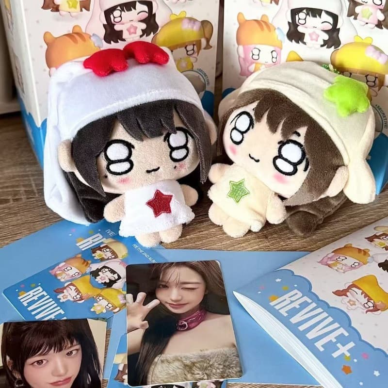 Boneco de Pelúcia do Álbum IVE REVIVE+ 10cm Wonyoung Yujin Brinquedo de Pelúcia Fofo Estrela Kpop Chaveiro Pingente de B