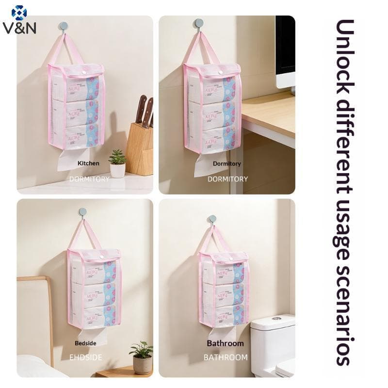 (V & N) Caixa De Tecido Impermeável E Respirável Bolsa Montada Na Parede Armazenamento Portátil Para Casa .